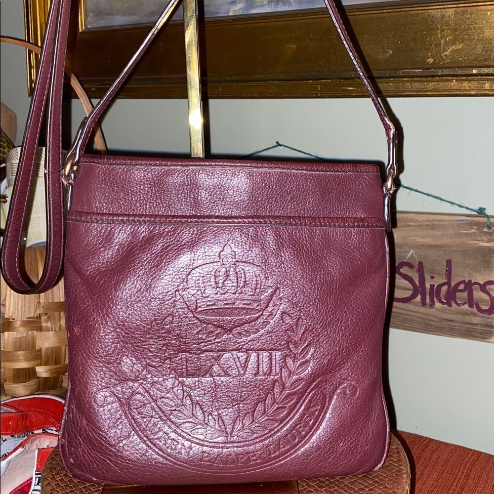 Lauren Ralph Lauren Chatsworth LXVII embossed leather crossbody bag